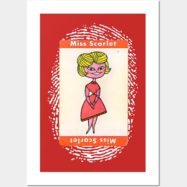 Miss Scarlet - The Game of Clue Wall Art by Desert Owl Designs